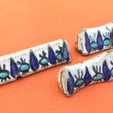 1920-1940 3 Ceramic Knife Holders Tunisian Nabeul el-Kh Workshop