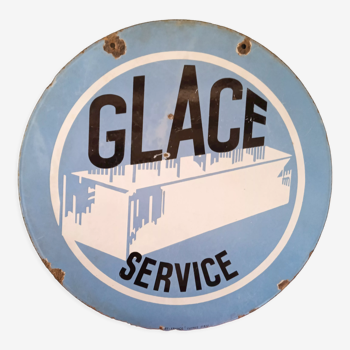 Plaque émaillée double face service glace