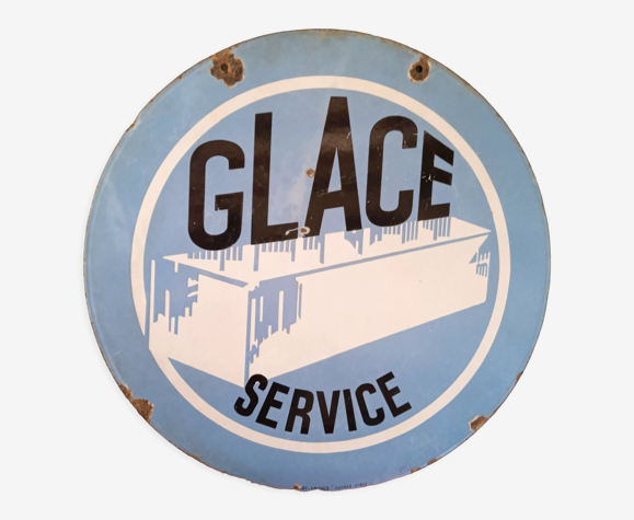 Plaque émaillée double face service glace