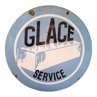 Plaque émaillée double face service glace