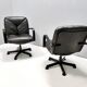 Postmodern Black Leather Office Chair by Vico Magistretti for ICF Design, 1978