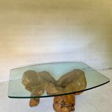 Table basse brutaliste du sculpteur Jean Yves Le Guyader