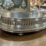 Silver-plated metal table planter from the 1930s