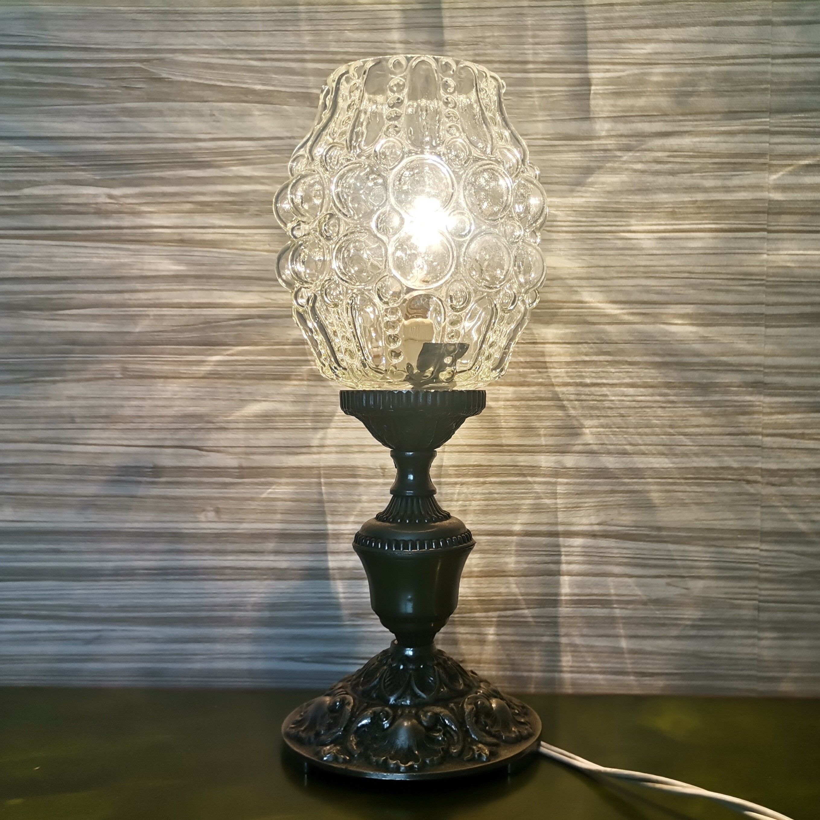 Glass table lamp 1950