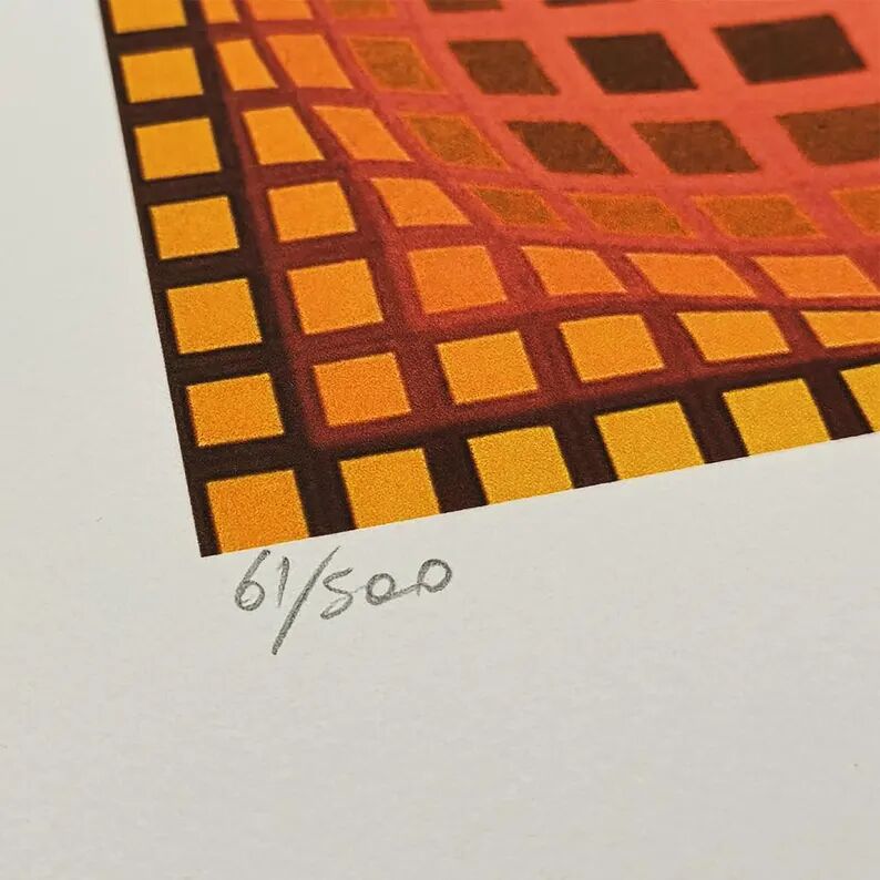 1970s Victor Vasarely Limited numbered Edition Lithograph.