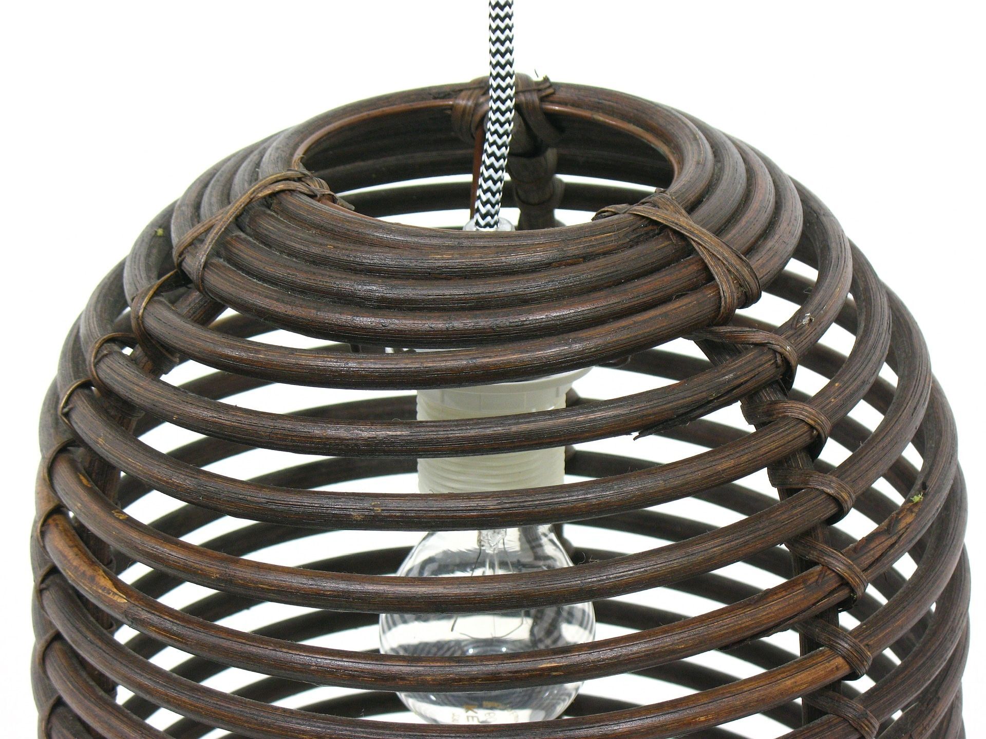 Suspension en rotin années 70