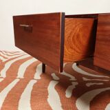 Vintage low board chest of drawers mid century modern design palisander color 1970