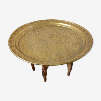 Plateau cuivre table basse maroc