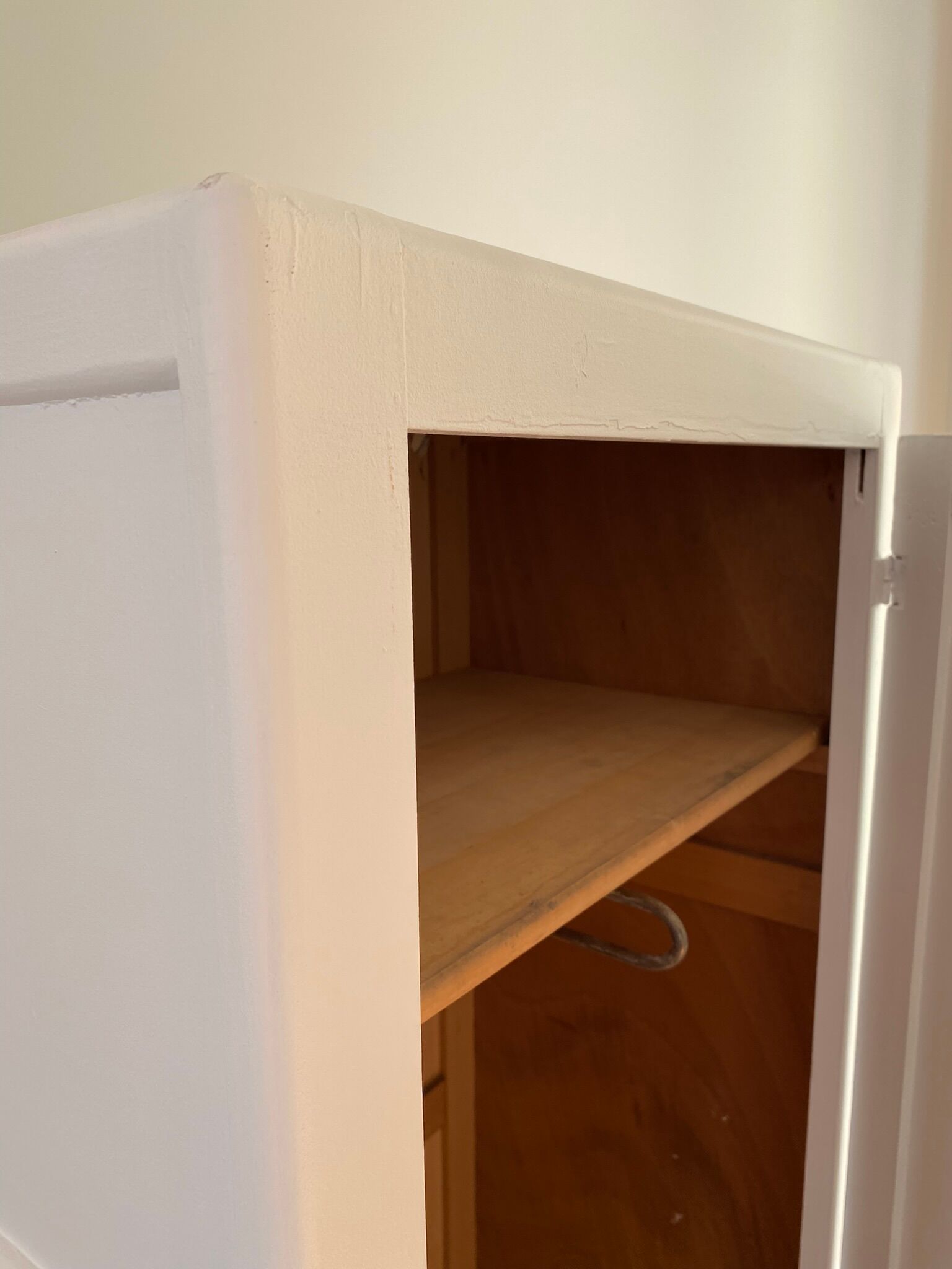 Parisian wardrobe / vintage wardrobe, painted white