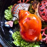 Vallauris pan in majolica slip