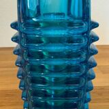 Vase en verre pressé “radiateur” de Frantisek Vizner, années 1960.