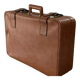 Antique suitcase with brown leather straps
