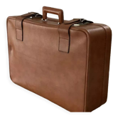 Valise ancienne à sangles en cuir marron