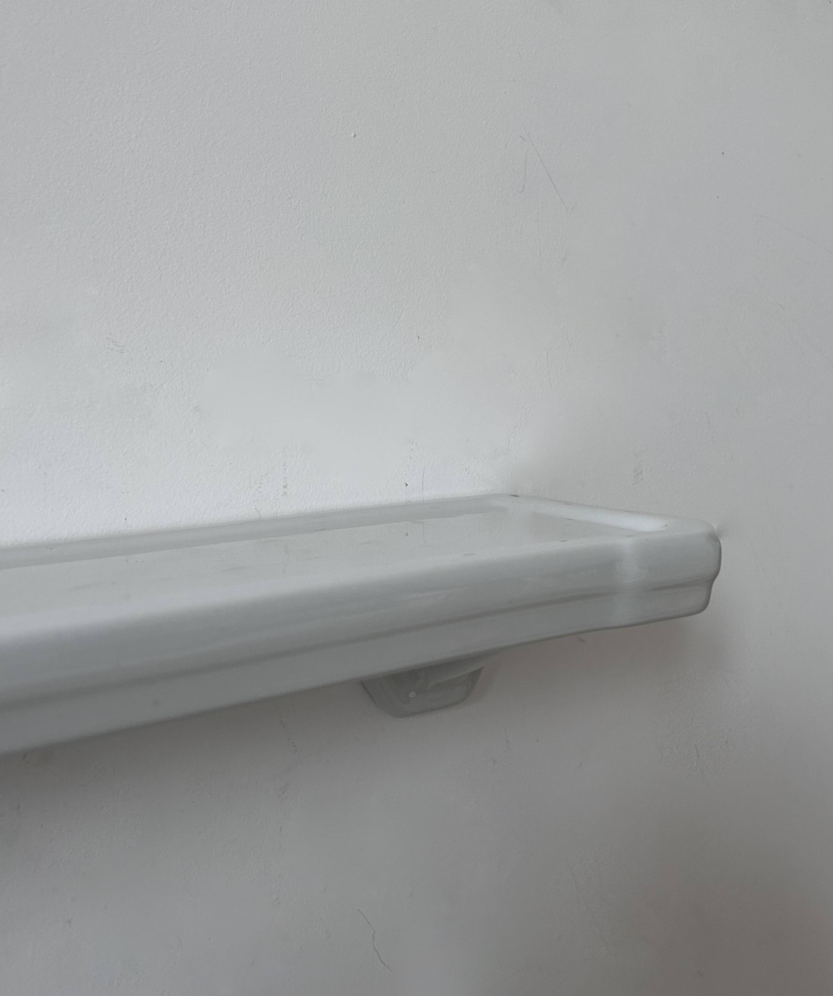 Vintage porcelain shelf, white, France 1930