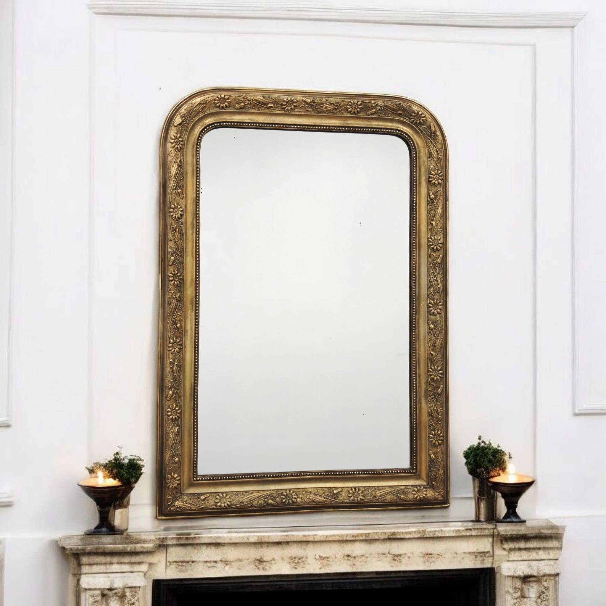 Antique Louis Philippe gilded trumeau mirror