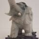 Pair of elephant paperweights, veined marble, 80s - France
