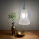 Vintage Art Deco frosted glass tulip pendant light