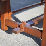Farmhouse table with extensions and its 2 benches, living room table, solid wood table, kitchen, chalet, ca