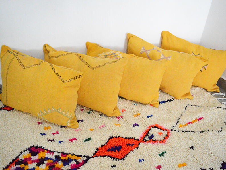 Moroccan cactus silk pillow