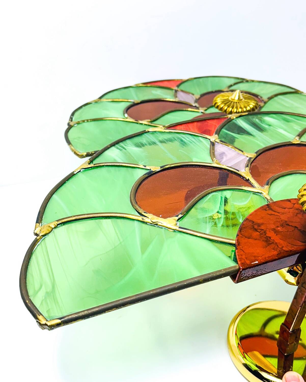 Pair of stained glass wall sconces