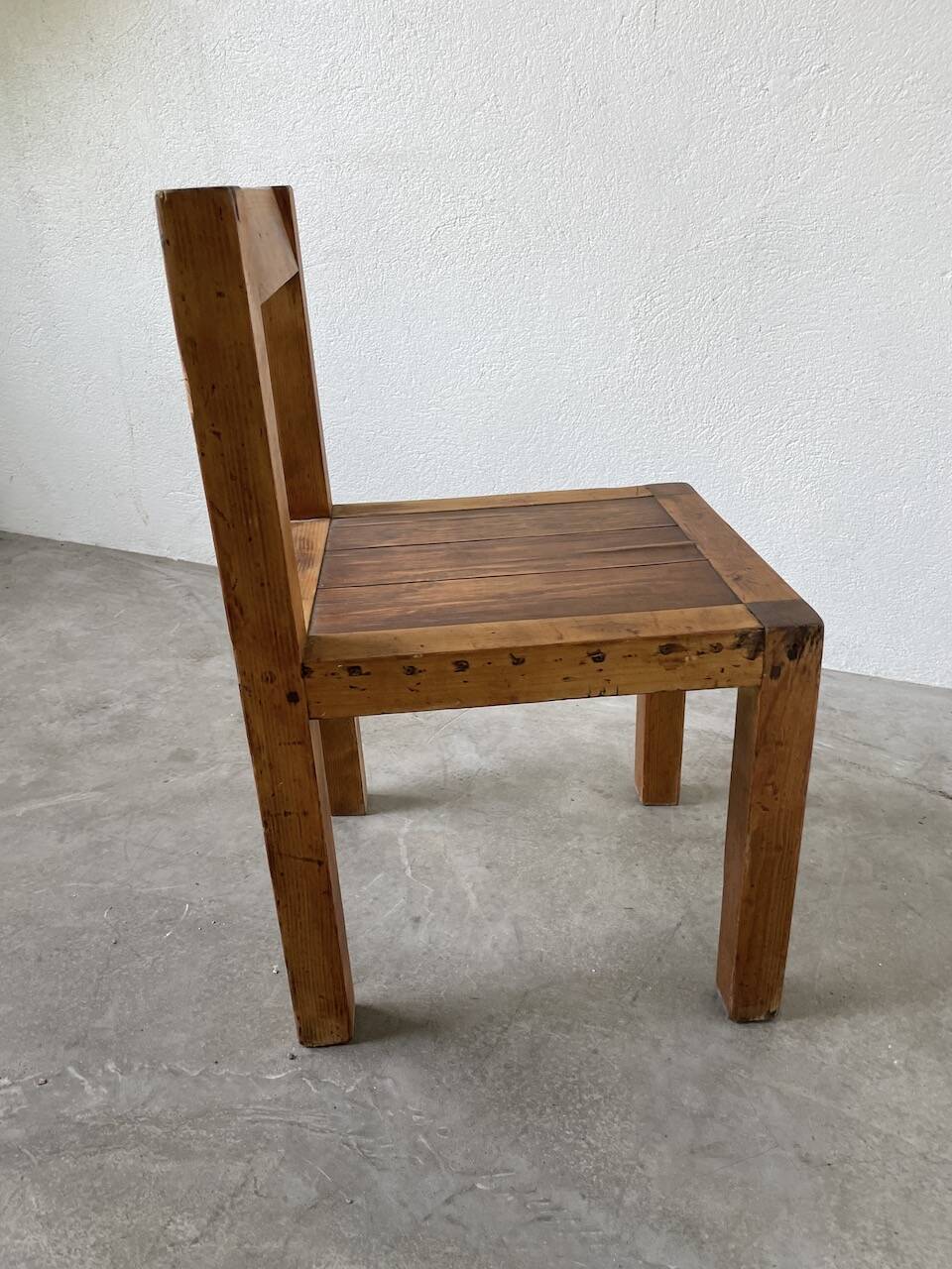 Brutalist pine chair