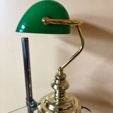 Notary lamp, banker in green opaline