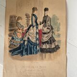 2 old engravings “fashion review”