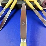 Coffret de 6 couteaux de table manche bakélite France début XXe