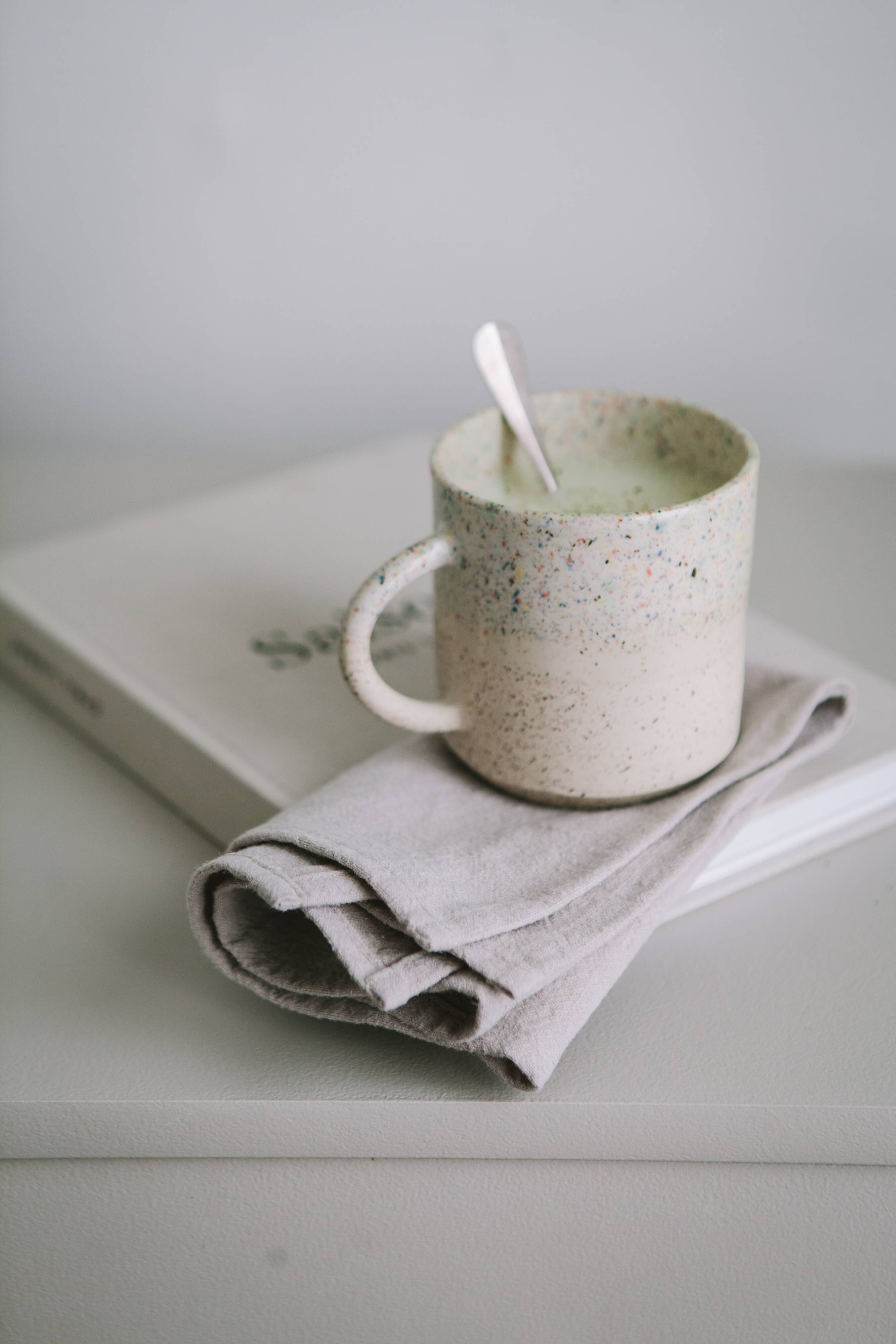 Natural washed linen napkin with embroidery