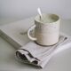 Natural washed linen napkin with embroidery
