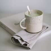 Natural washed linen napkin with embroidery