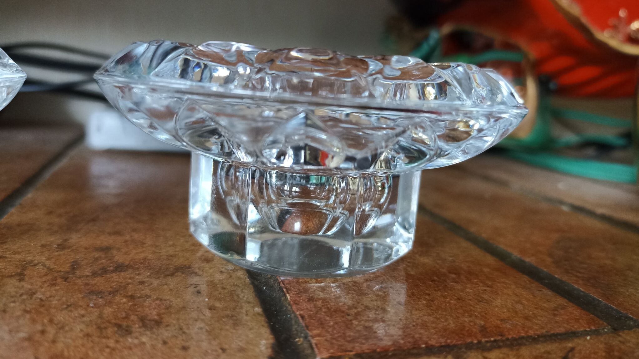 Duo of crystal candle holders - ARC France