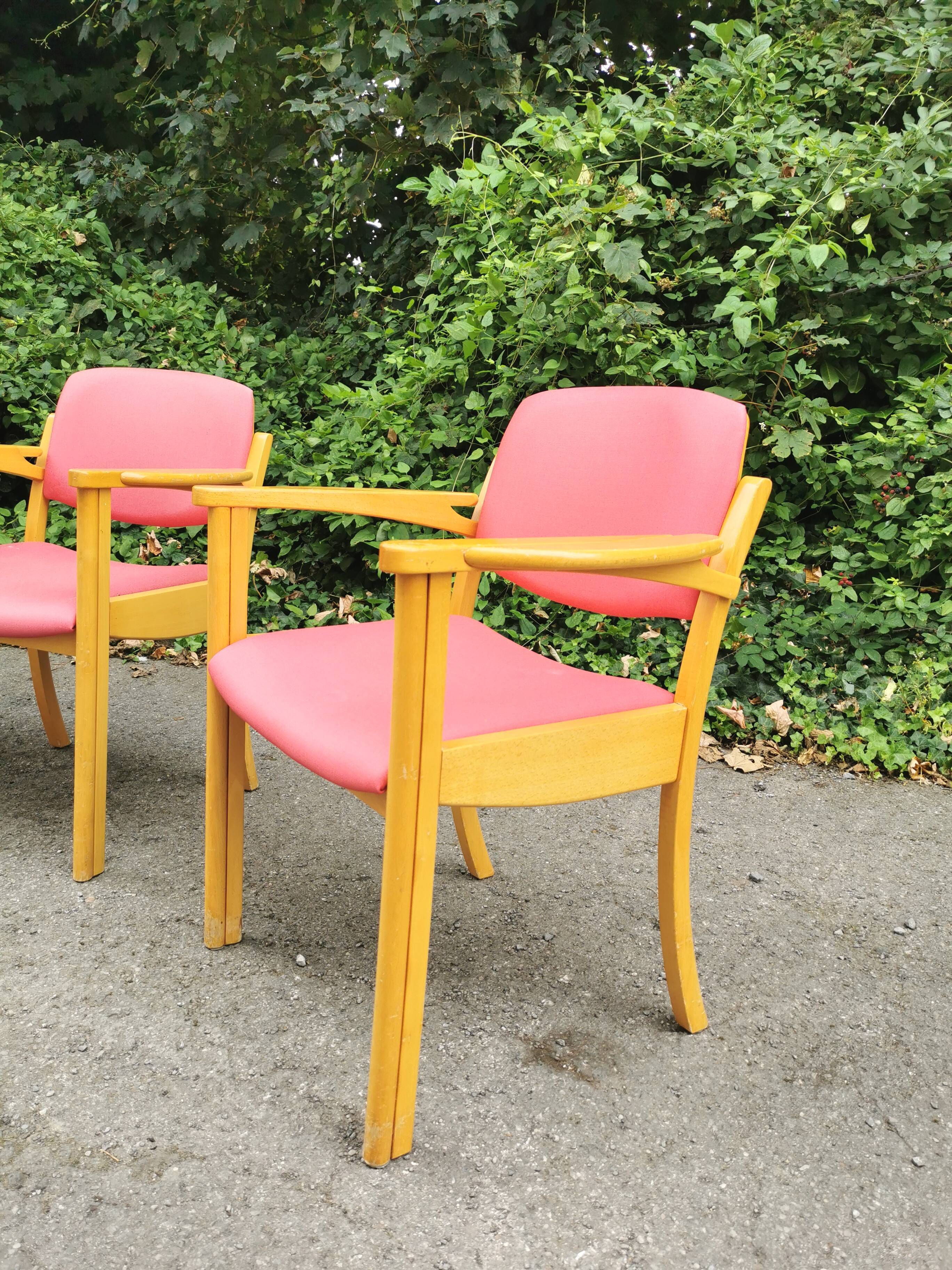 Series of 4 vintage armchairs 70s-80s