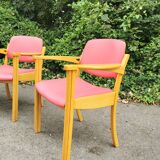 Series of 4 vintage armchairs 70s-80s