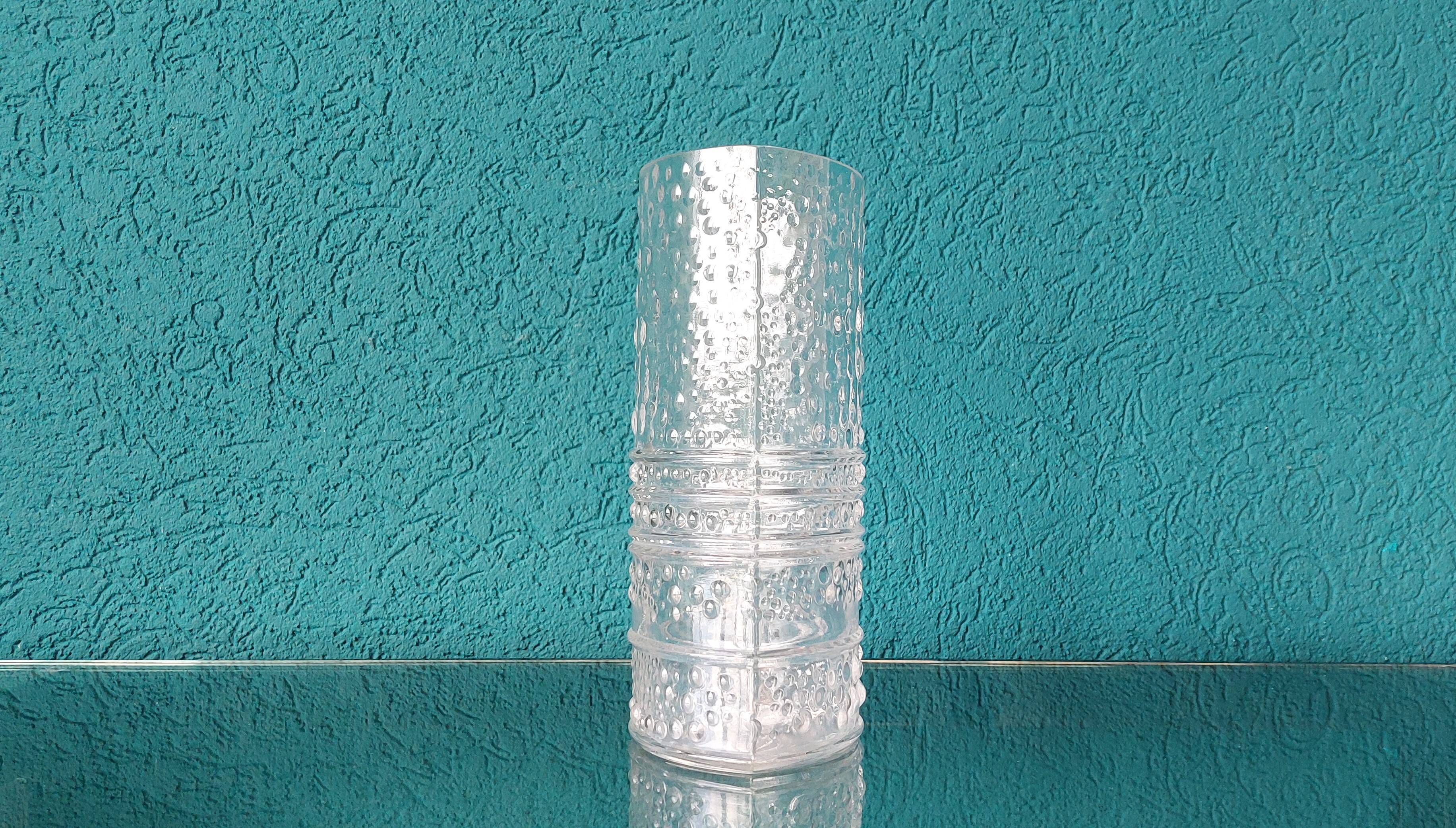 Vintage Structured Glass Vase by Willem Heesen for Leerdam Glass Factory
