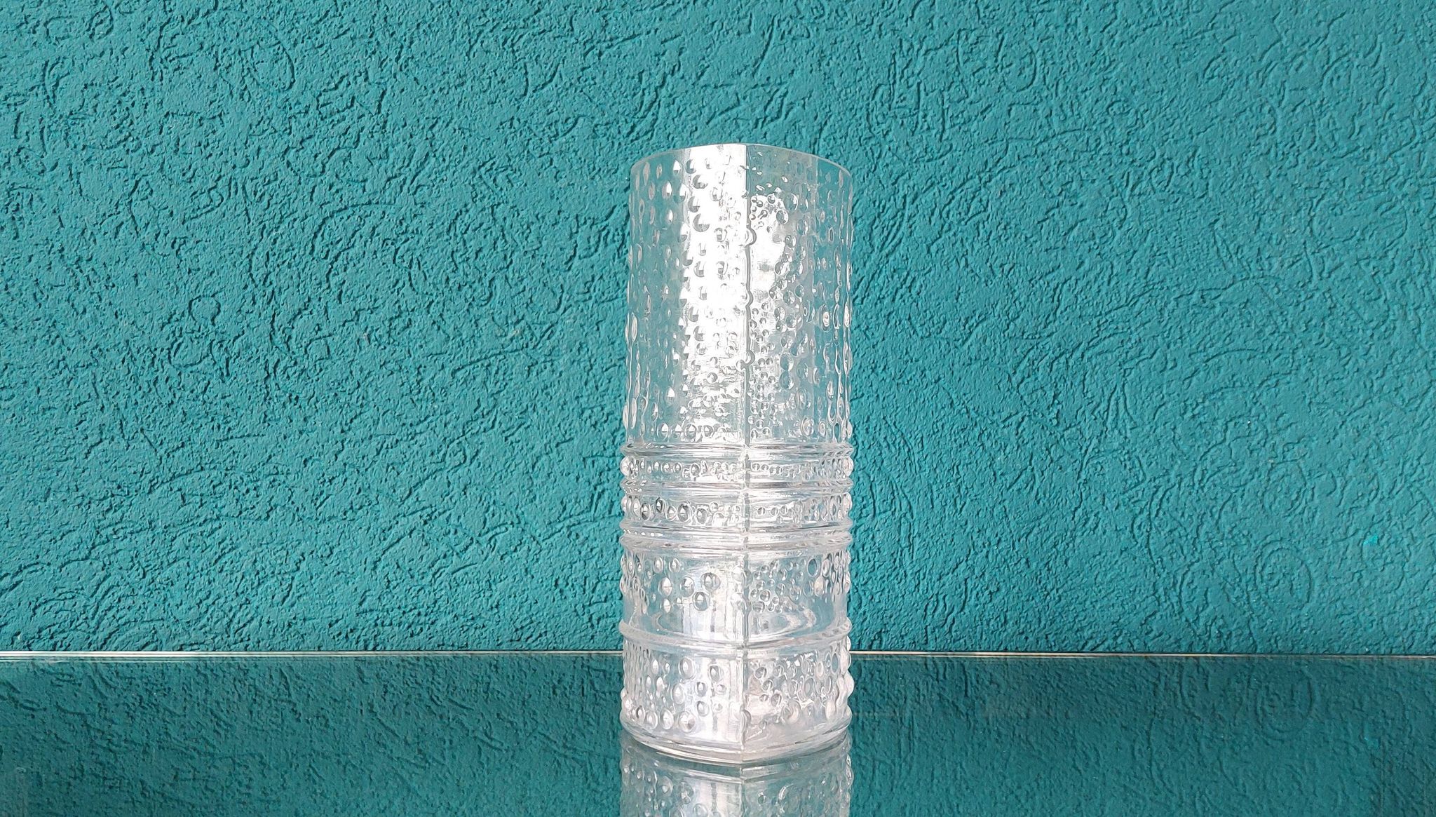Vintage Structured Glass Vase by Willem Heesen for Leerdam Glass Factory