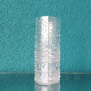 Vintage Structured Glass Vase by Willem Heesen for Leerdam Glass Factory