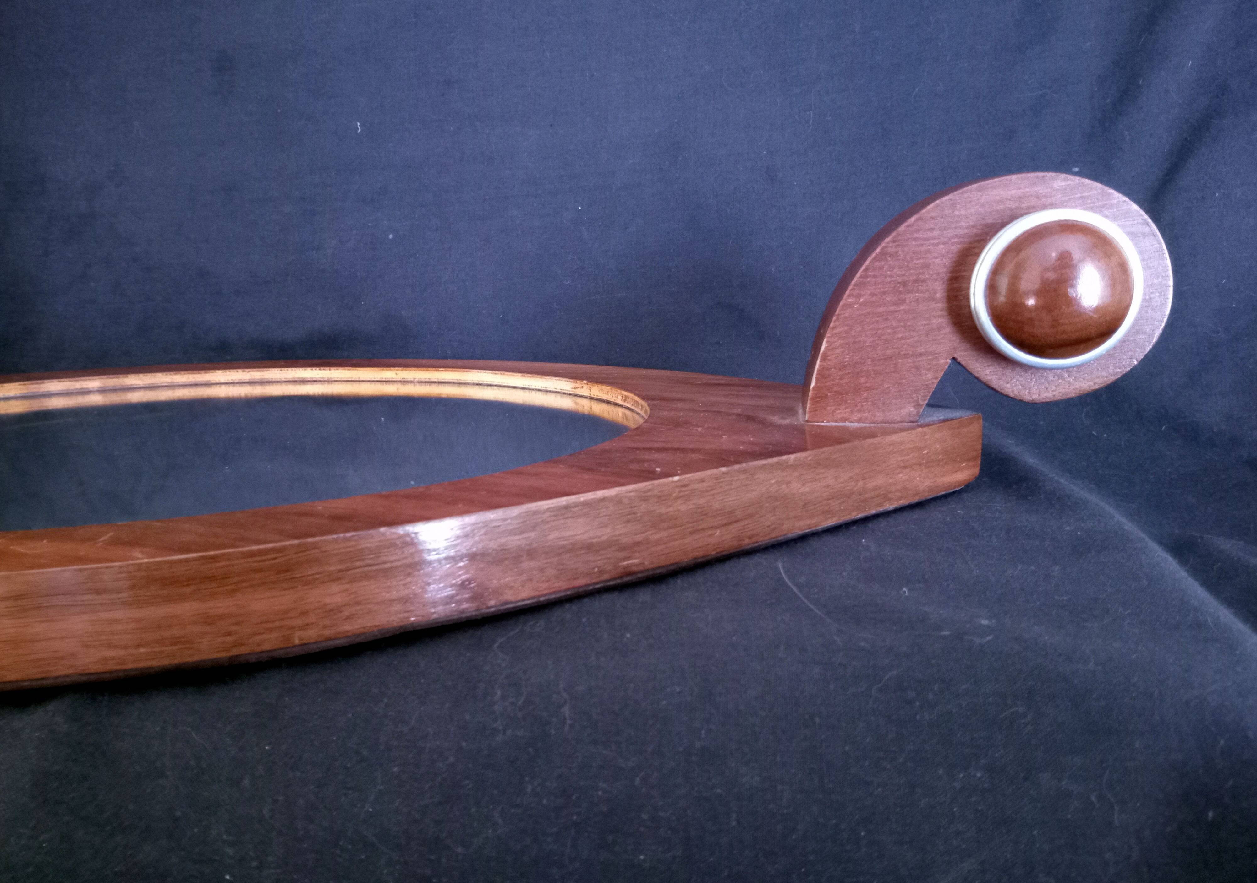 Plateau de service  miroité style Art Déco en bois, année 1930