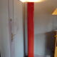 Lampadaire métal laqué rouge Gianfranco Frattini éditeur Relco