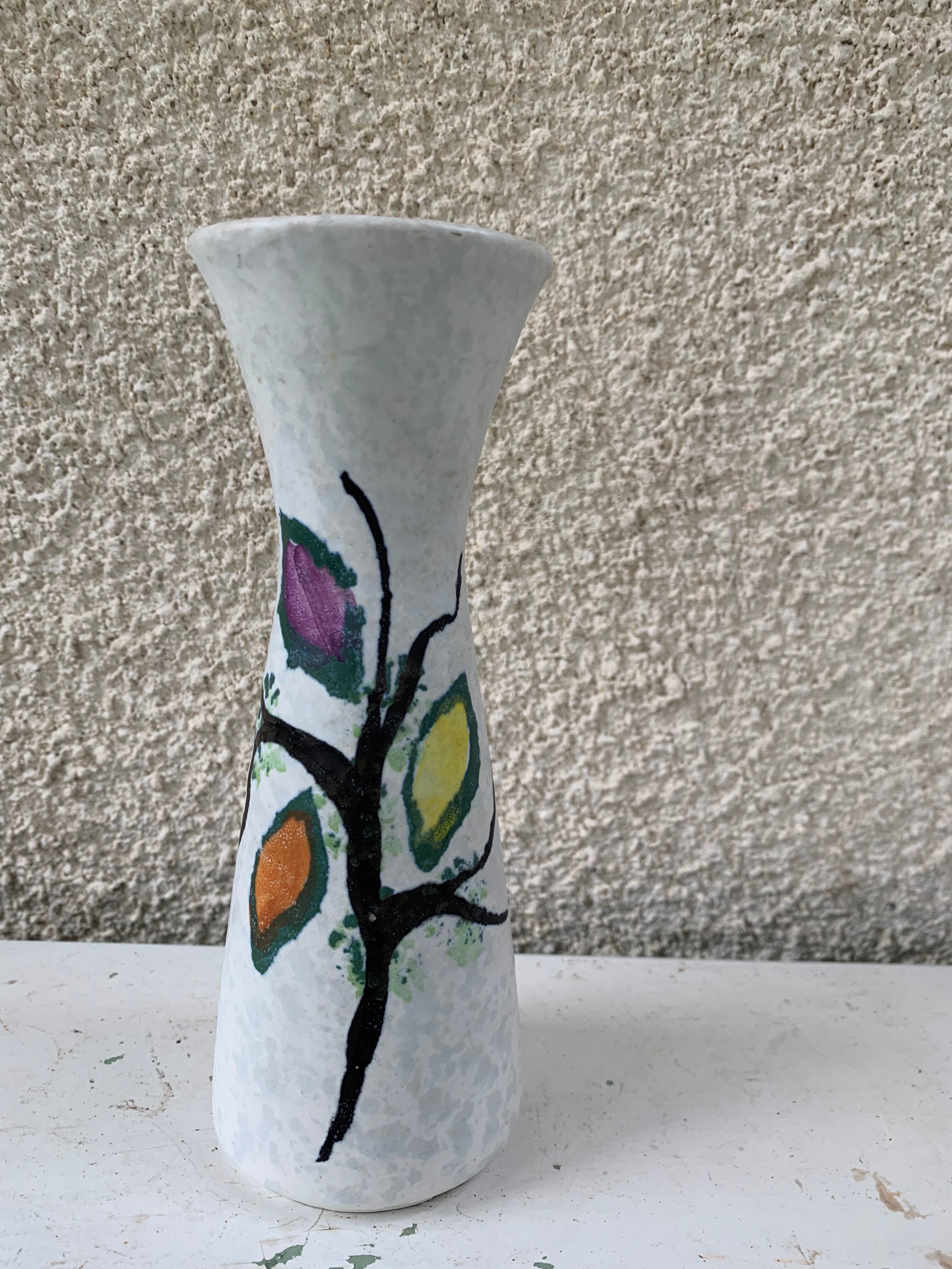 Enamelled ceramic vase made in germany design and vintage