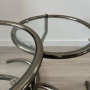 Morex coffee table attributed to Milo Baughman, 1970s, 3 trays.