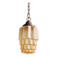 Art Deco Skyscraper type pendant lamp in amber glass, 1920s-30s