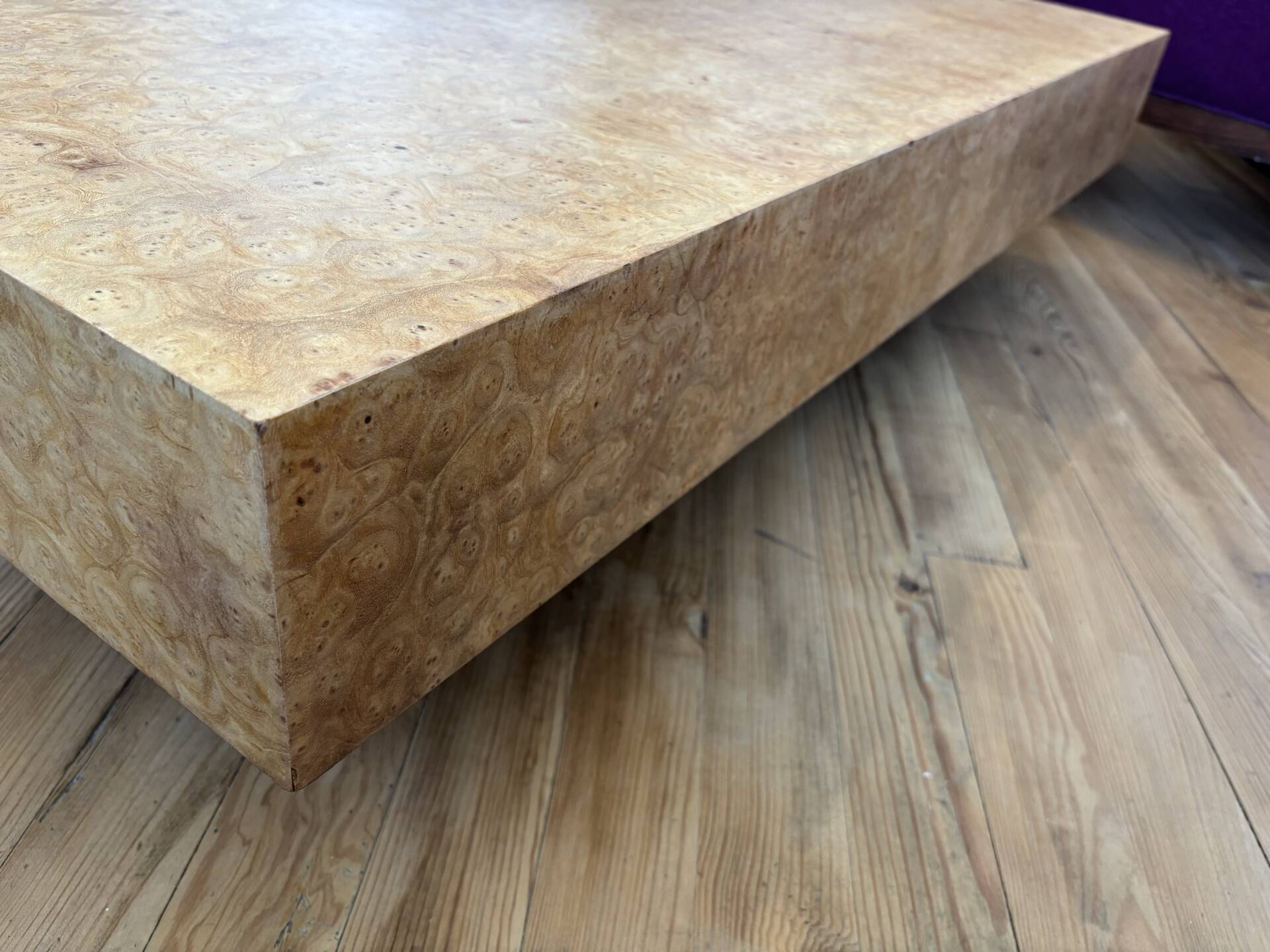 Vintage elm burl coffee table