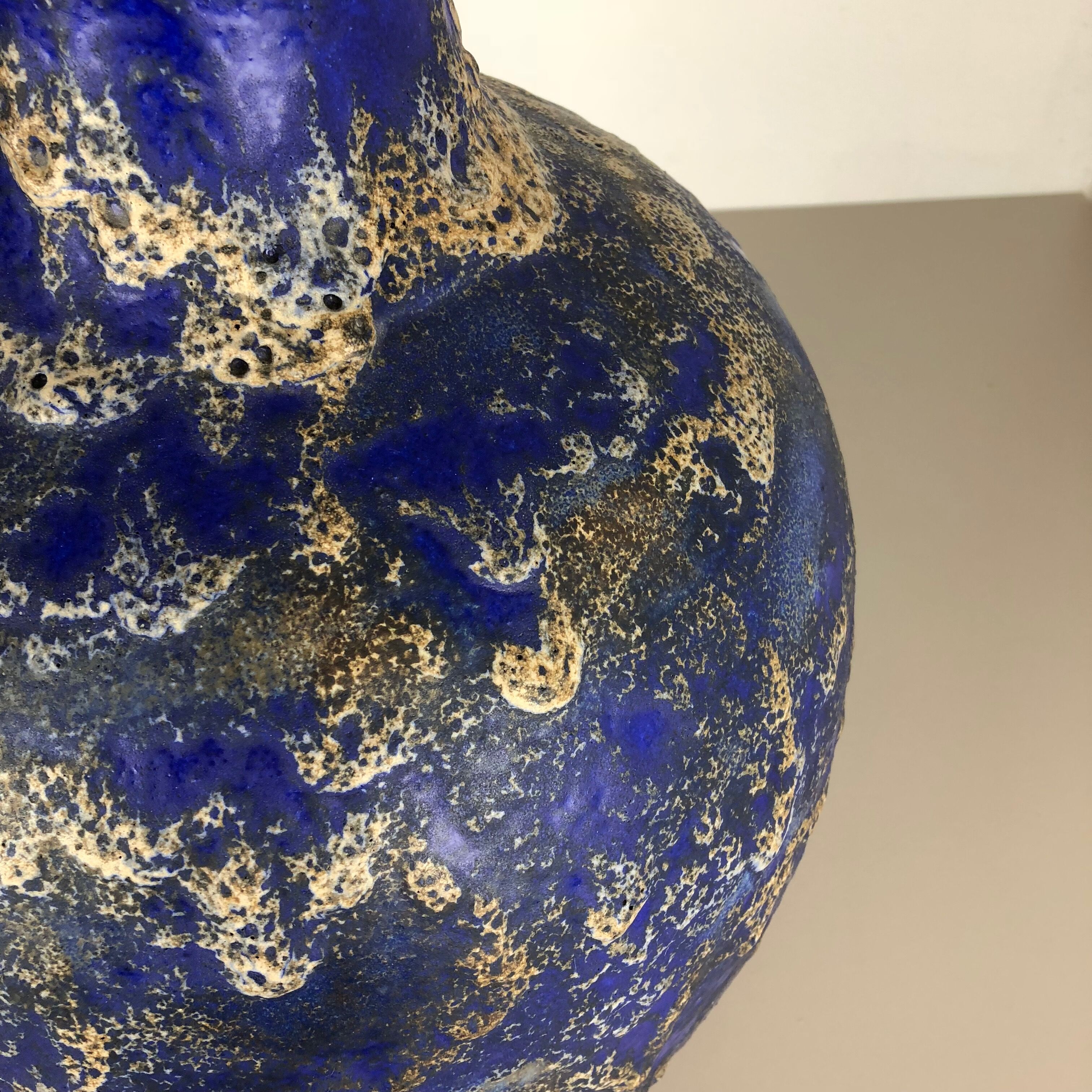 Pottery Fat Lava Multi-Color "837" Floor Vase Made by Ruscha, 1970s