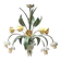 Floral chandelier with yellow flowers and green leaves, 90s