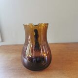 Pichet rond vintage verre couleur ambre