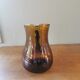 Vintage round pitcher amber glass