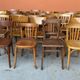 Set of 30 mismatched bistro chairs French Restaurant curved wood