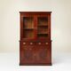 Art Nouveau Display Cabinet or Bookcase in oak with carvings and glass door