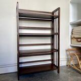 Dark wood folding bookcase 4 shelves